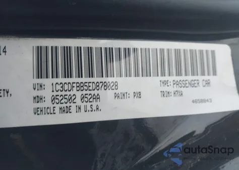 2014 Dodge Dart Sxt z USA, uszkodzony, nr VIN 1C3CDFBB5ED878028